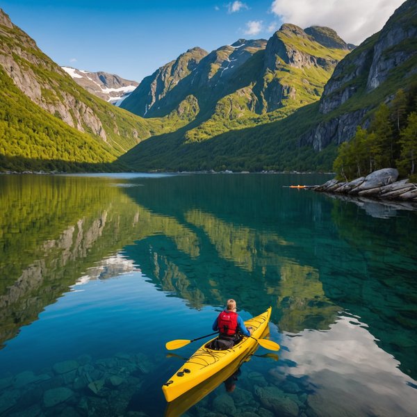 Où s'installer pour des vacances en Norvège avec des excursions en kayak de mer et des ateliers de sculpture sur bois?